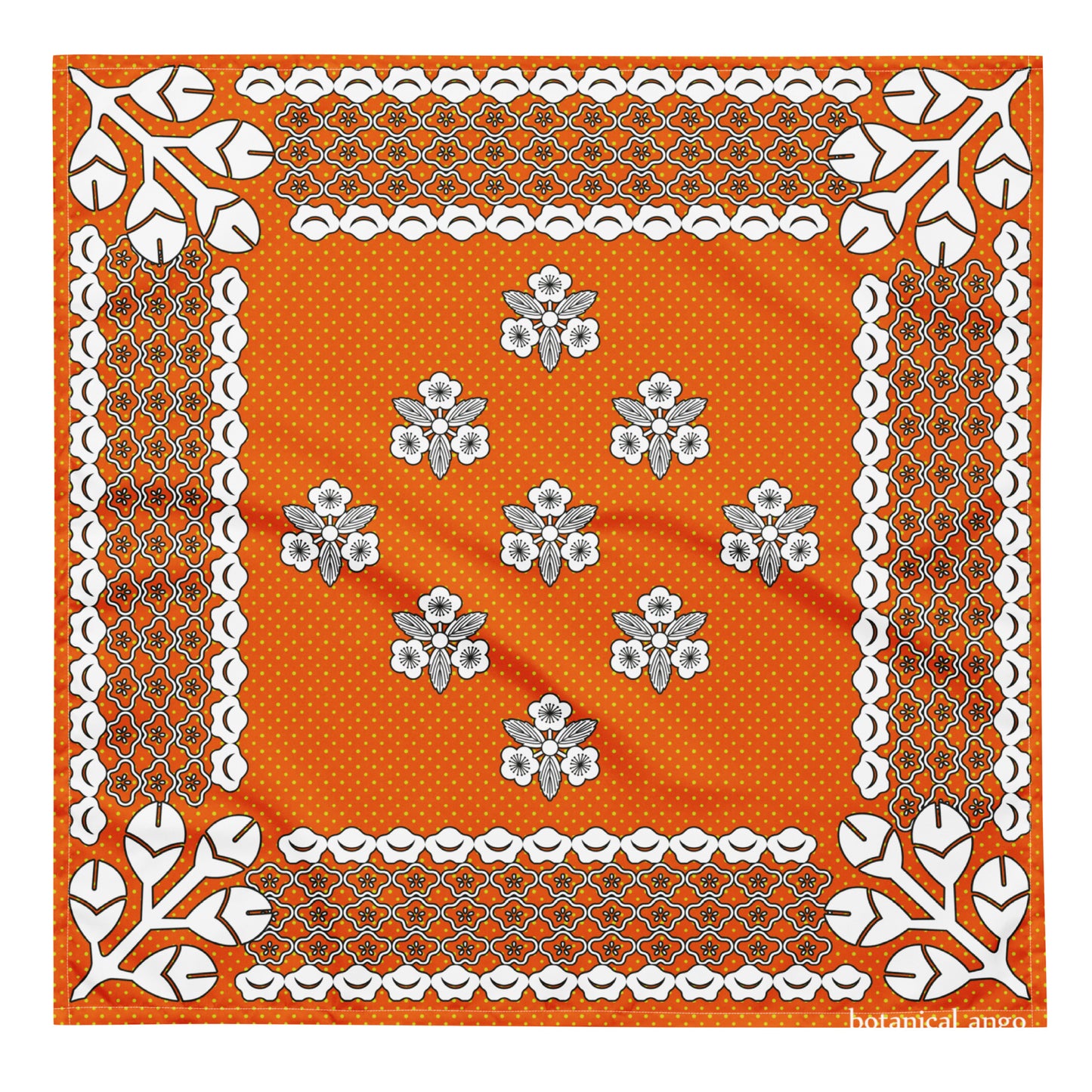 梅家紋バンダナ All-over print bandana with plum crest, red