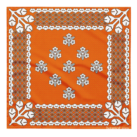 梅家紋バンダナ All-over print bandana with plum crest, red