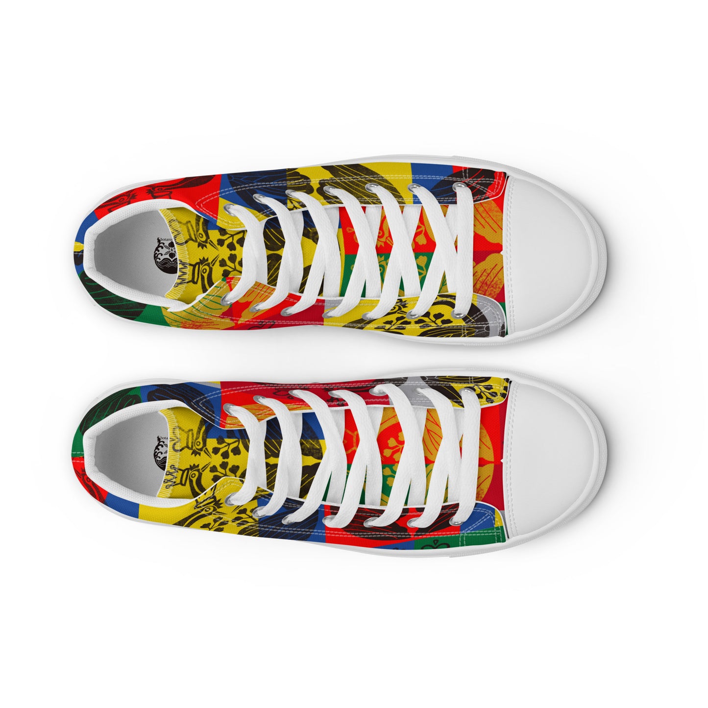 Women’s high top canvas shoes ”crane wearing a crown”